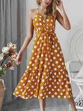 Women's Dresses Polka Dot Tie Sleeveless Midi Dress